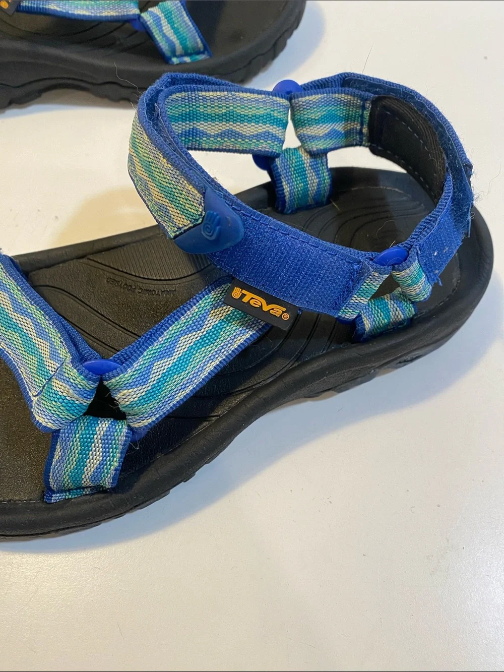 Teva Kids Blue and Teal Patterned Strap Sandals Sz 6 W7